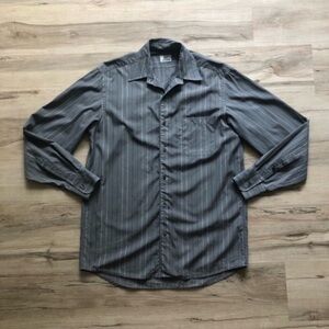 Lacoste Men's Charcoal Striped Button Down Shirt